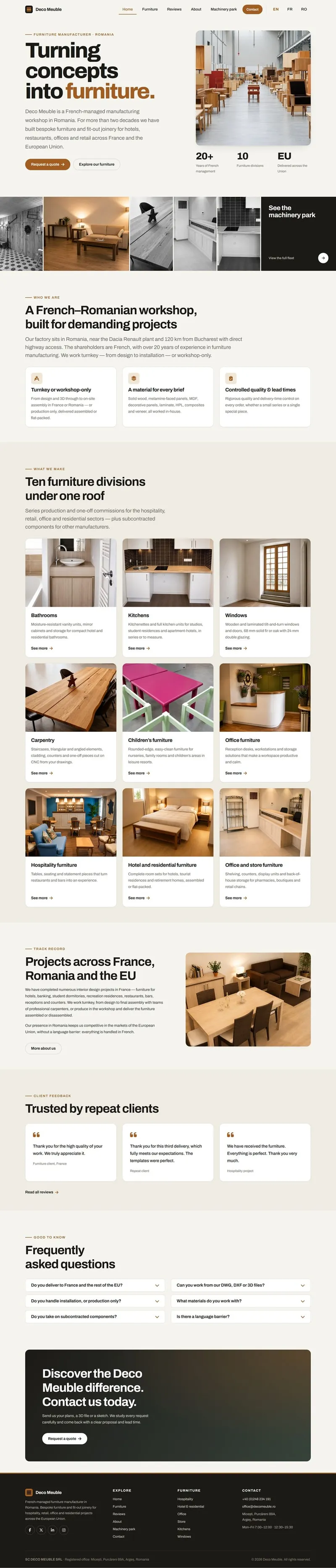 Ukázka webu Deco Meuble