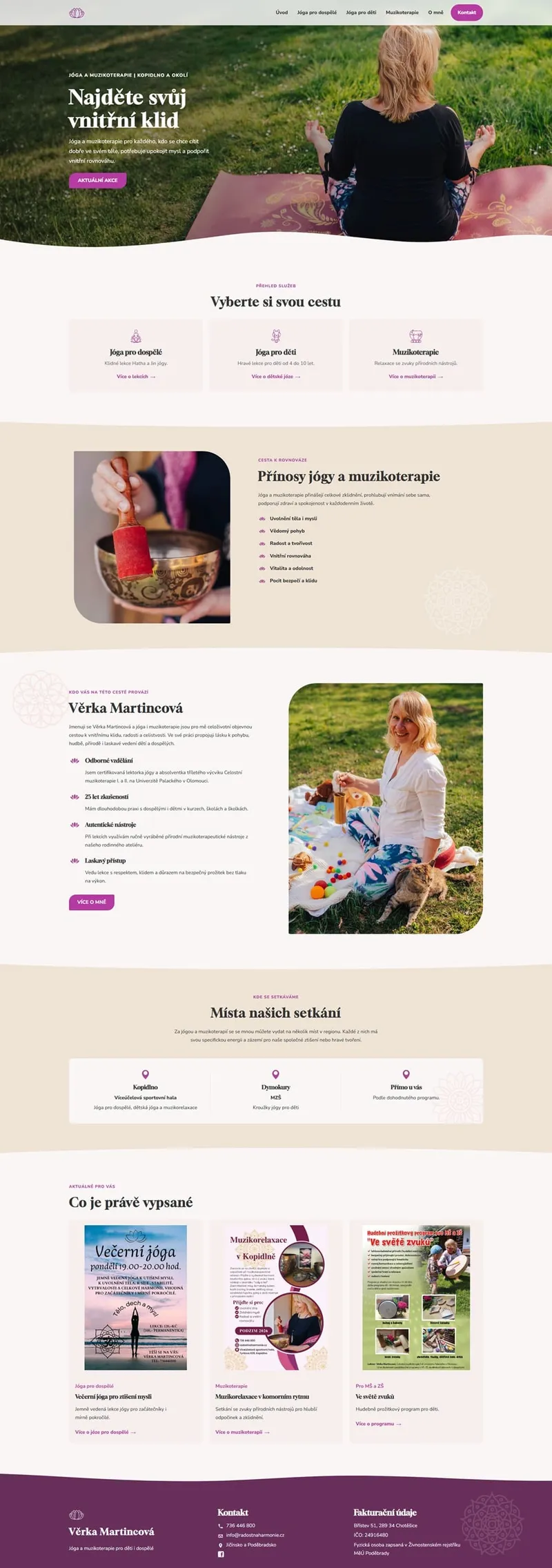 Ukázka webu Radostná harmonie