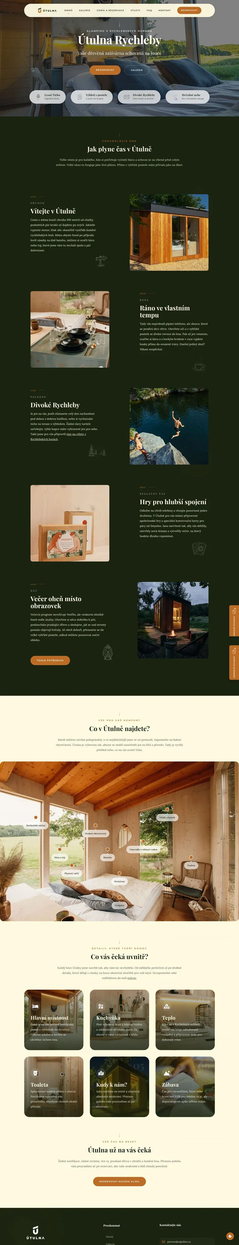 Ukázka webu Glamping Útulna